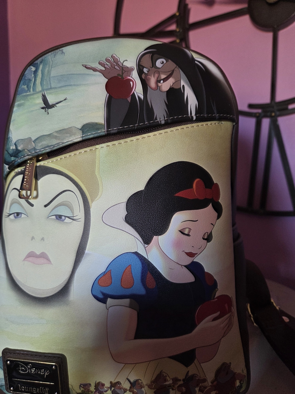 Loungefly Snow White Mini Backpack - Cream, Black, Red, Blue - Picture 2 of 3